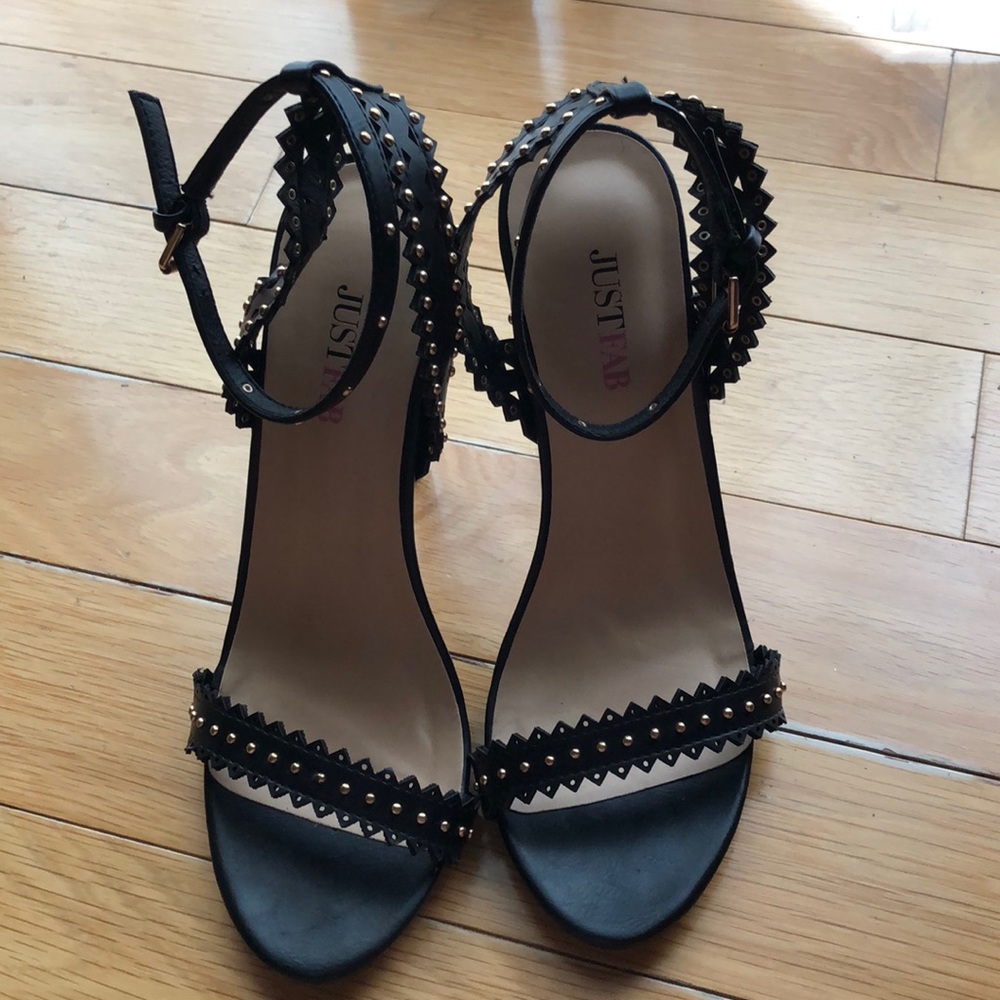 Black open toe heels